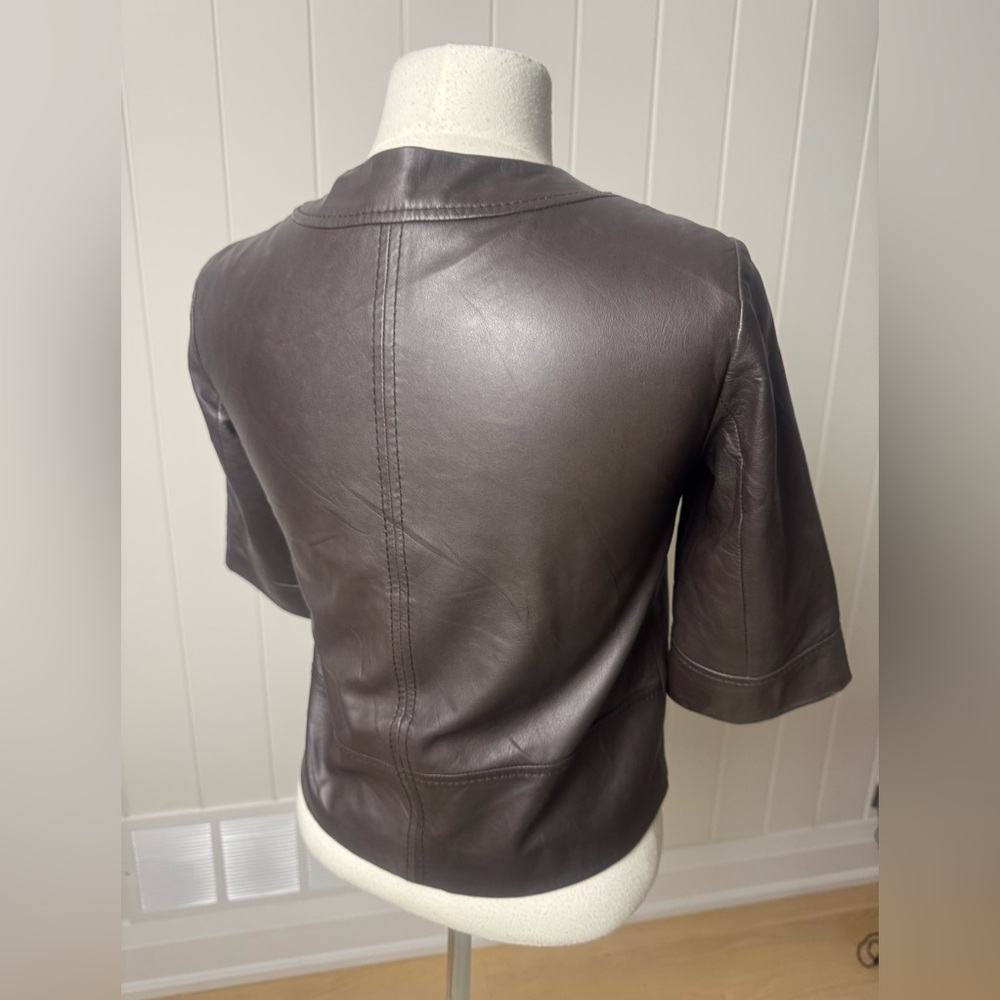 Michael Michael Kors Genuine Leather Jacket – Brown, Women’s XS - Picture 3 of 7